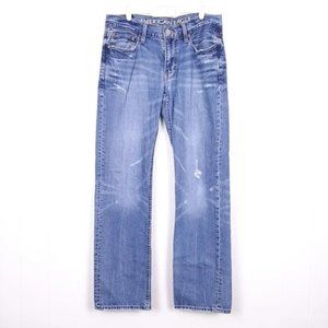 American Eagle Original Straight distressed 100% cotton denim jeans